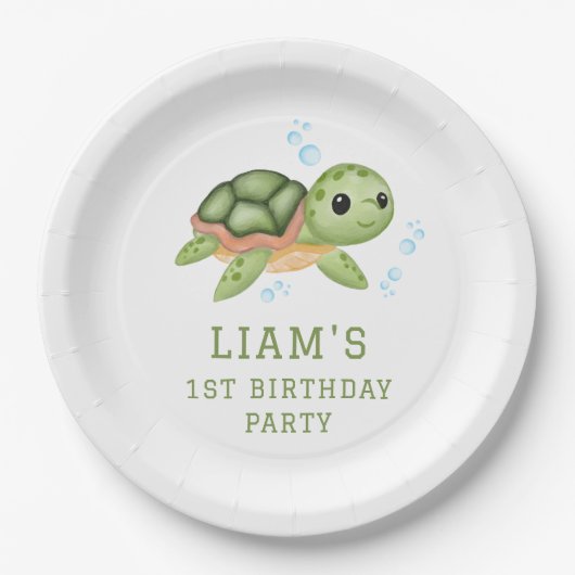 Under the sea first birthday Paper  ペーパープレート (正面)