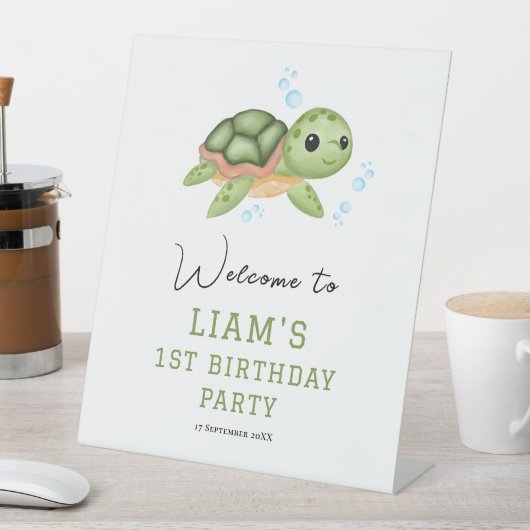 Under the sea first birthday tabletop Welcome Sign 台座サイン (インサイチュ)