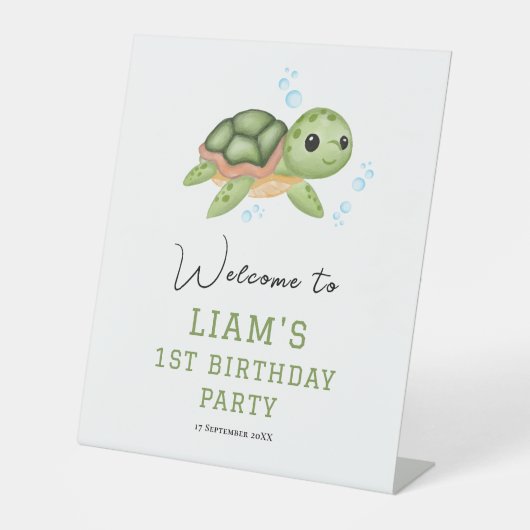 Under the sea first birthday tabletop Welcome Sign 台座サイン (正面)