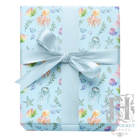 Under the Sea Gift Wrapping Paper - Blue ラッピングペーパー