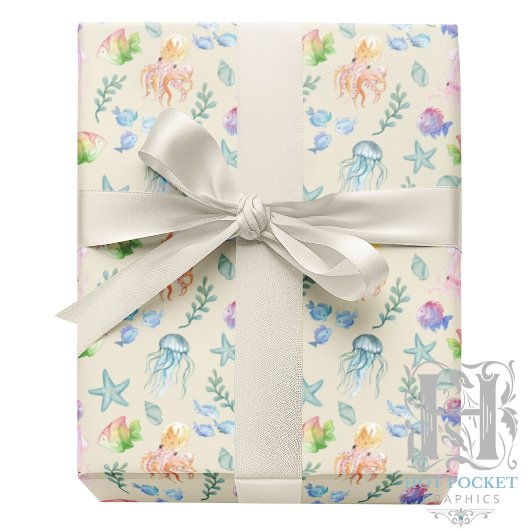 Under the Sea Gift Wrapping Paper - Cream ラッピングペーパー