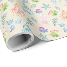 Under the Sea Gift Wrapping Paper - Cream ラッピングペーパー