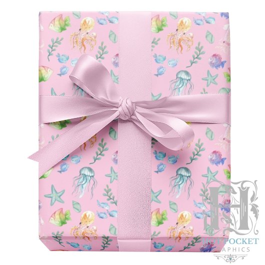Under the Sea Gift Wrapping Paper - Pink ラッピングペーパー