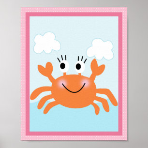 Under the Sea/ Girl /Sealife/Pink Art Poster ポスター