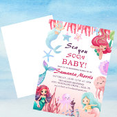 Under the Sea Girls,Cute Mermaid Sea baby shower 招待状