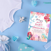 Under the Sea Girls,Cute Mermaid Sea baby shower 招待状