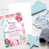 Under the Sea Girls,Cute Mermaid Sea baby shower 招待状