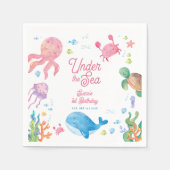 Under the Sea Kids 1st Birthday スタンダードカクテルナプキン (正面)