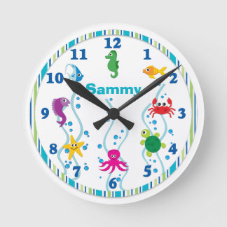 Under the Sea Kids Room Clock ラウンド壁時計