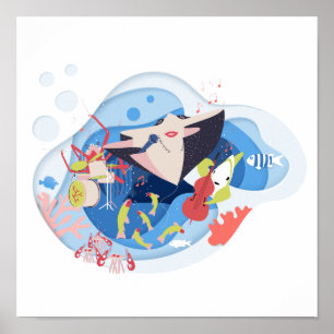 Under The Sea Marine Animals Music Song ポスター
