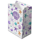 Under the Sea Marine Life Pattern誕生日ID1143 ミディアムペーパーバッグ (正面アングル)