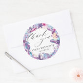 Under the Sea Mermaid Baby Shower Purple Turquoise ラウンドシール (封筒)