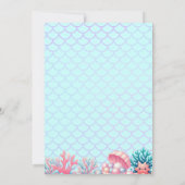 Under the sea Mermaid Birthday Girl 招待状 (裏面)