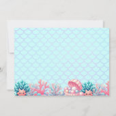 Under the sea Mermaid Birthday Girl with Photo 招待状 (裏面)