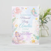 Under The Sea Mermaid Birthday Invitation 招待状 (スタンド正面)