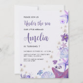 Under the Sea Mermaid Birthday Invitation for Girl 招待状 (正面)