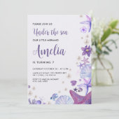 Under the Sea Mermaid Birthday Invitation for Girl 招待状 (スタンド正面)