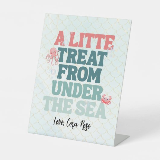 Under The Sea Mermaid Girls Birthday 台座サイン (正面)
