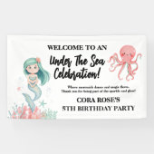 Under The Sea Mermaid Girls Birthday Banner 横断幕 (横)