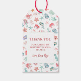 Under the Sea Mermaid Girls Birthday Party ギフトタグ