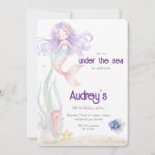 Under The Sea Mermaid Invitation 招待状 (正面)