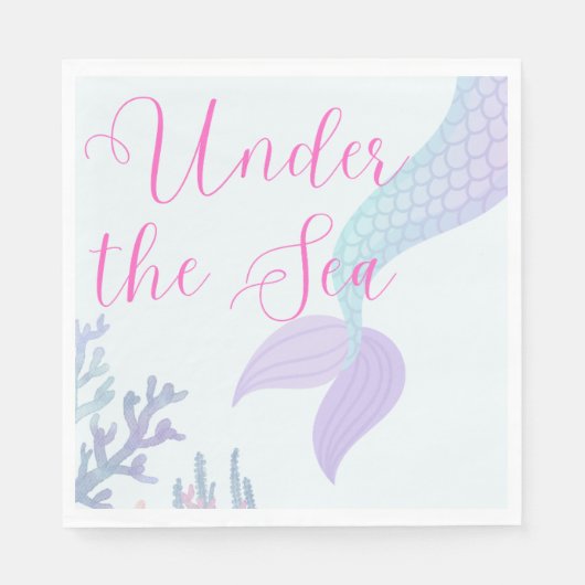 Under the Sea Mermaid Napkins スタンダードランチョンナプキン (正面)