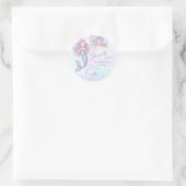 Under the Sea Mermaid Sea Purple Girl 1st Birthday ラウンドシール (バッグ)