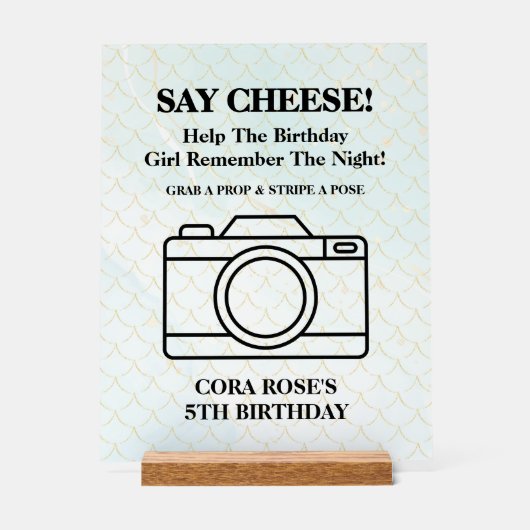 Under The Sea Mermaid Selfie Acrylic Sign アクリルサイン (正面)