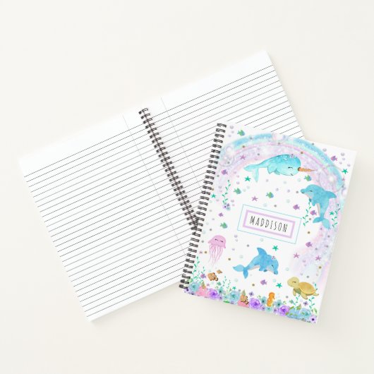 Under the Sea Notebook - Dolphin, Narwhal ノートブック (内部)