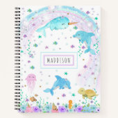 Under the Sea Notebook - Dolphin, Narwhal ノートブック (正面)