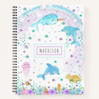 Under the Sea Notebook - Dolphin, Narwhal ノートブック