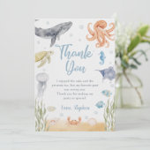 Under The Sea Ocean Animal Birthday Thank You Card (スタンド正面)