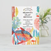 Under The Sea Ocean Animal watercolor Birthday セーブザデート (スタンド正面)