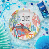 Under The Sea Ocean Animal watercolor Birthday  ペーパープレート (パーティー)