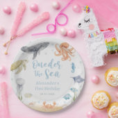 Under The Sea Ocean Animals 1st Birthday ペーパープレート (パーティー)