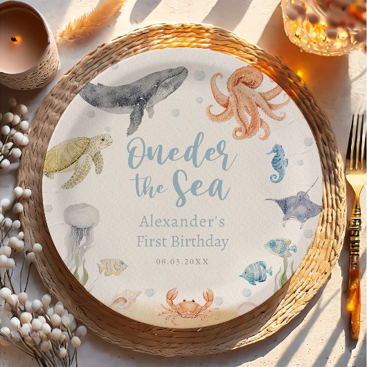 Under The Sea Ocean Animals 1st Birthday ペーパープレート