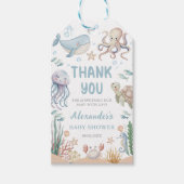 Under The Sea Ocean Animals Baby Shower ギフトタグ (正面)