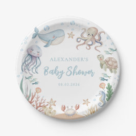 Under The Sea Ocean Animals Baby Shower ペーパープレート