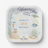 Under the Sea Ocean Animals Beach Birthday ペーパープレート (正面)