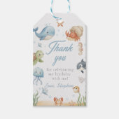 Under The Sea Ocean Animals Birthday ギフトタグ (正面)