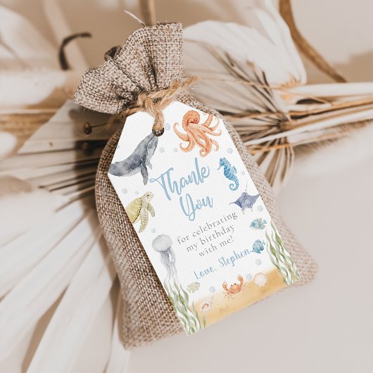 Under The Sea Ocean Animals Birthday ギフトタグ