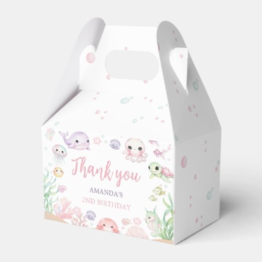 Under The Sea Ocean Animals Birthday フェイバーボックス (正面サイド)