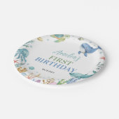 Under The Sea Ocean Animals Birthday ペーパープレート (アングル)