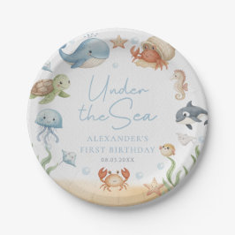 Under The Sea Ocean Animals Birthday ペーパープレート
