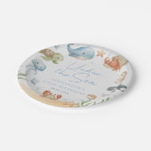 Under The Sea Ocean Animals Birthday ペーパープレート (アングル)