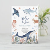 Under the Sea Ocean Animals Birthday Party 招待状 (スタンド正面)