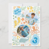 Under the Sea | Ocean Animals Boys Birthday Invita 招待状 (裏面)