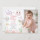 Under the Sea Ocean Animals Photo 招待状 (正面)