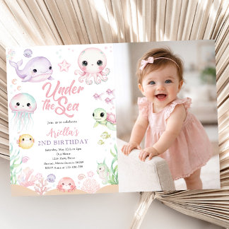 Under the Sea Ocean Animals Photo 招待状