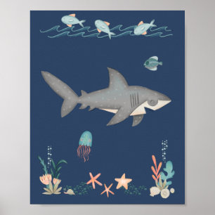 Under the Sea Ocean Animals Shark Nursery Poster ポスター